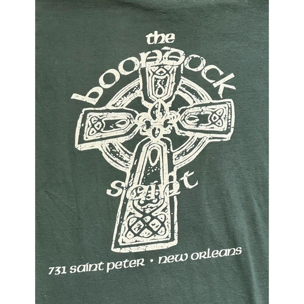 The Boondock Saint New Orleans Pub Dive Bar Irish Cross T Shirt Women's S Green